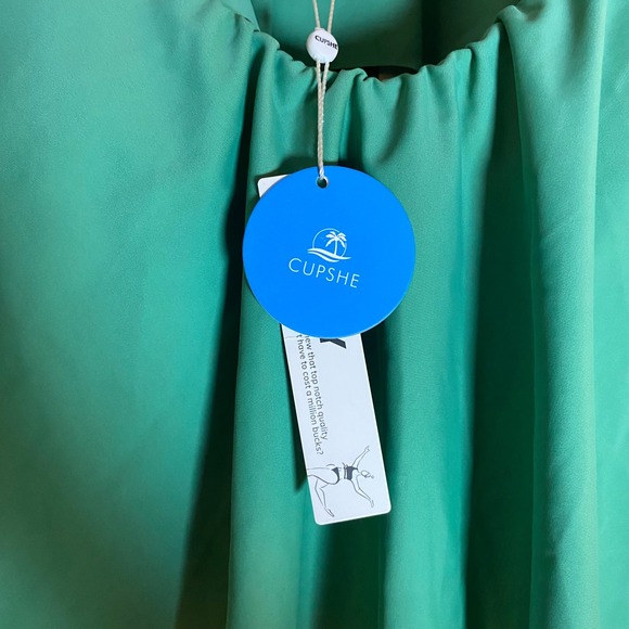 Cupshe Green Swim Top Flounce Adjustable Straps Tankini 2X - Picture 6 of 8